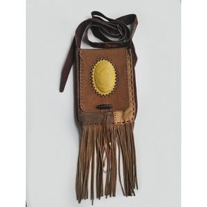 Genuine Suede and Leather Bohemian Crossbody Purse